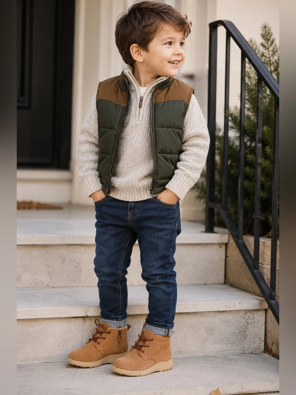 UGG Kids Canoe III Weather Boots | Chestnut Suede | Little Boy Sz 1 | Waterproof